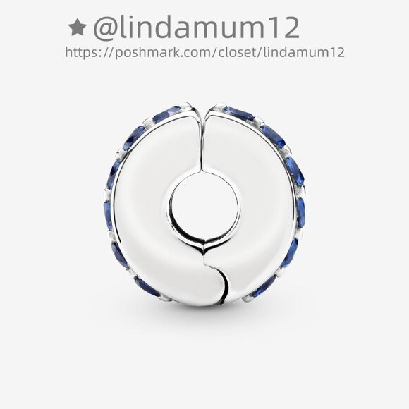 Pandora Blue Sparkle Clip Charm - Picture 4 of 6